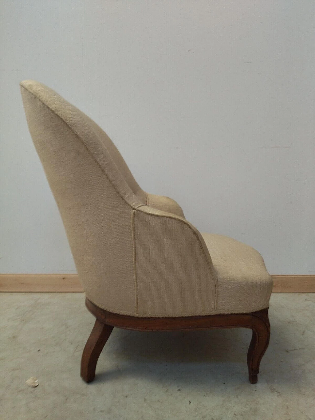 Louis Philippe armchair in solid walnut, mid-19th century 6