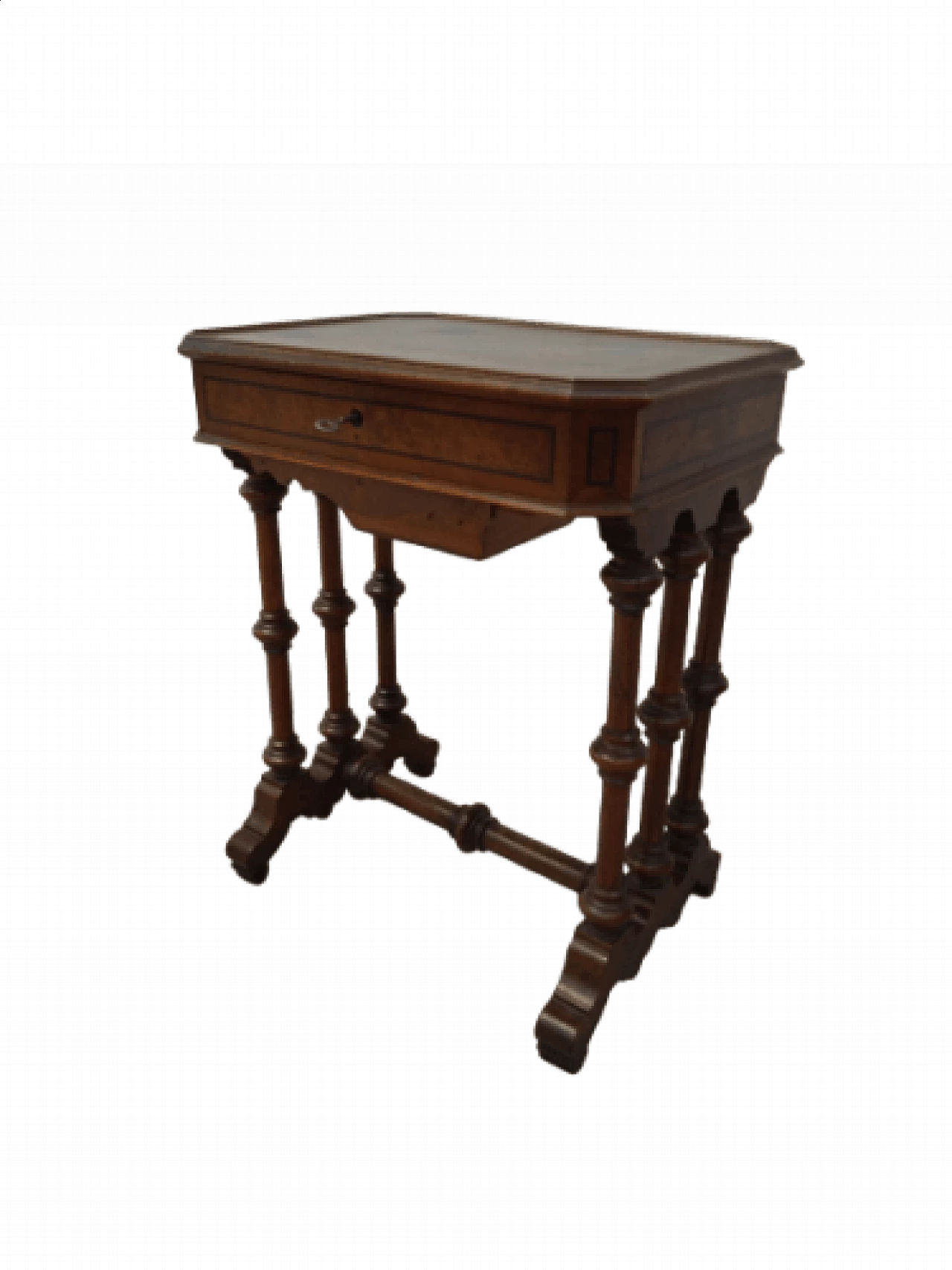 Walnut and briar work table, late 19th century 1