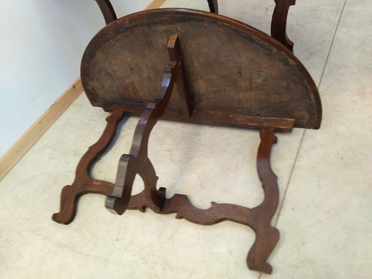 Pair of walnut fretted consoles, late 19th century 11