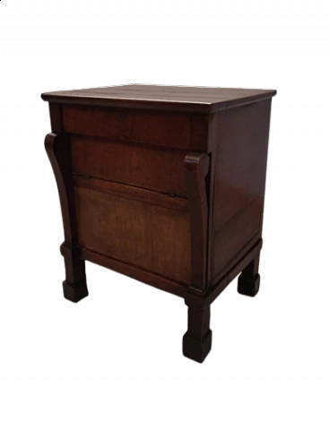 Empire bedside table with braces, early 19th century