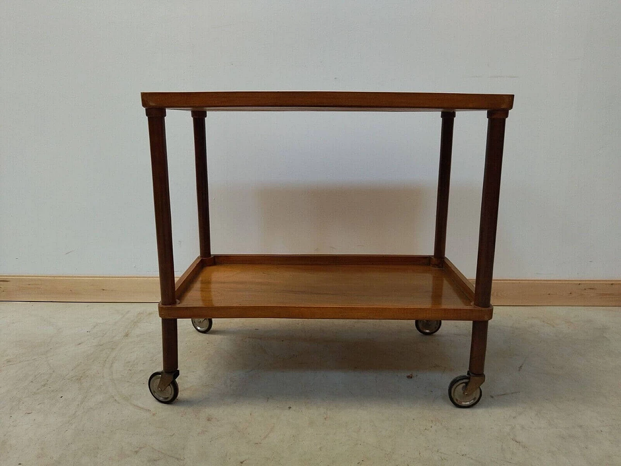 Walnut food trolley, mid-19th century 2