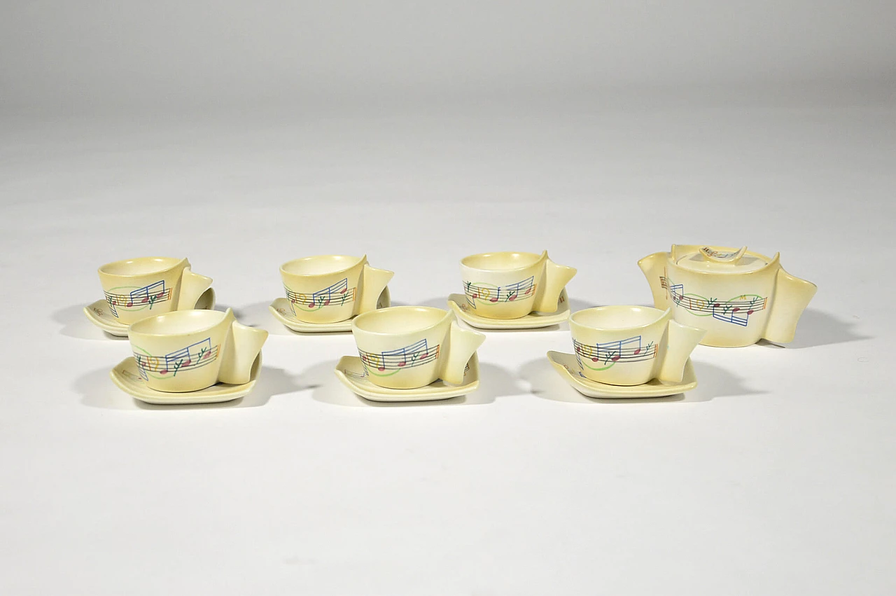 Servizio da caffè Musica di Mario Sturani per Lenci Torino, anni '40 1