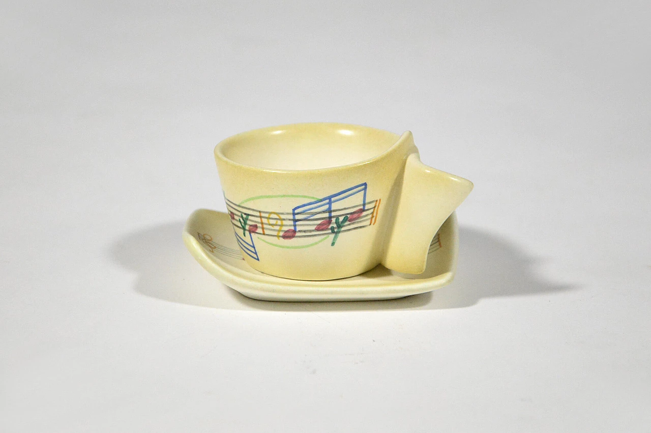 Coffee service Musica by Mario Sturani for Lenci Torino, 1940s 6