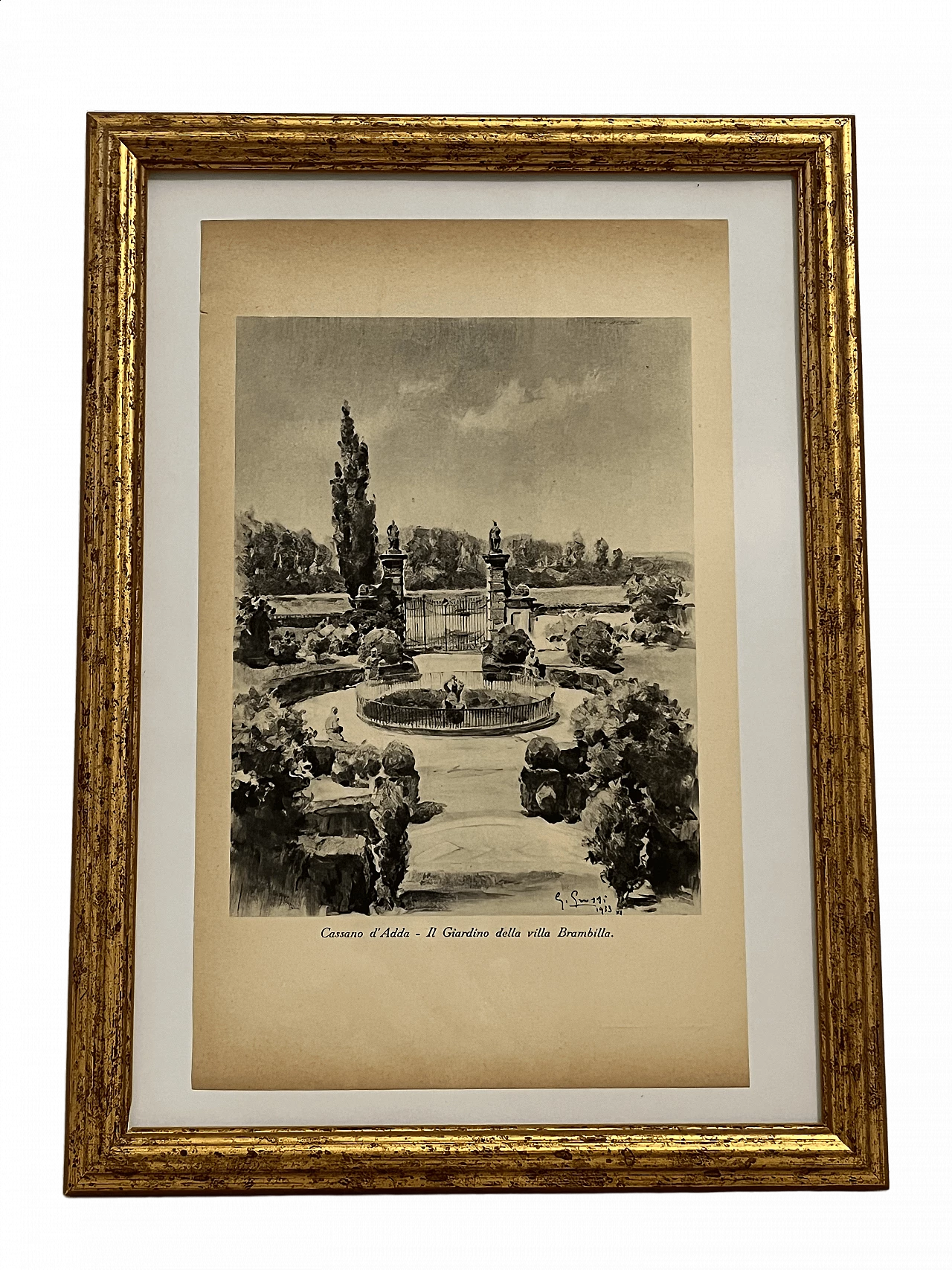 Stampa Giardini di Villa Brambilla a Cassano d’Adda di Giannino Grossi, anni '30 4