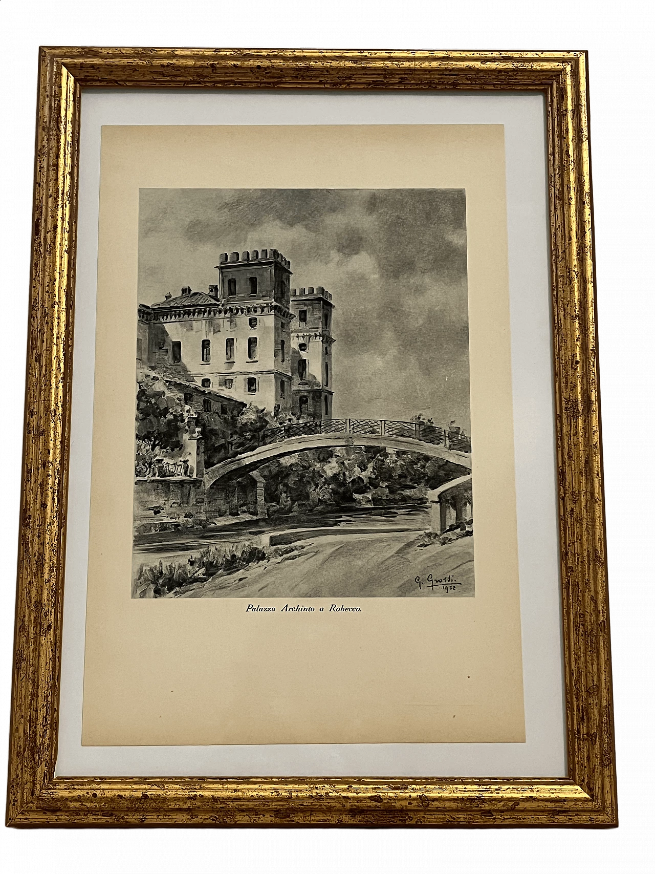 Giannino Grossi, Palazzo Archinto a Robecco sul Naviglio, stampa, 1932 4