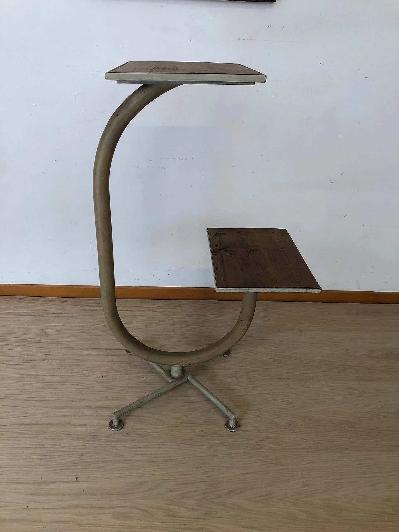 Iron frame with wooden shelves, 1950s 1