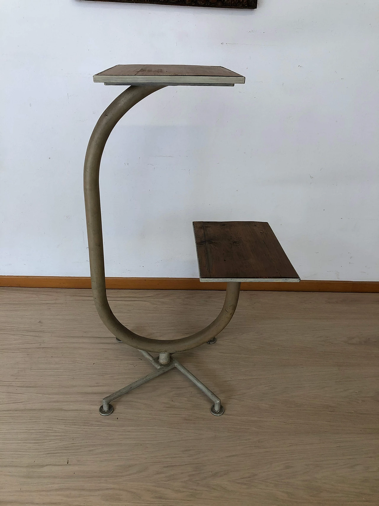 Iron frame with wooden shelves, 1950s 2