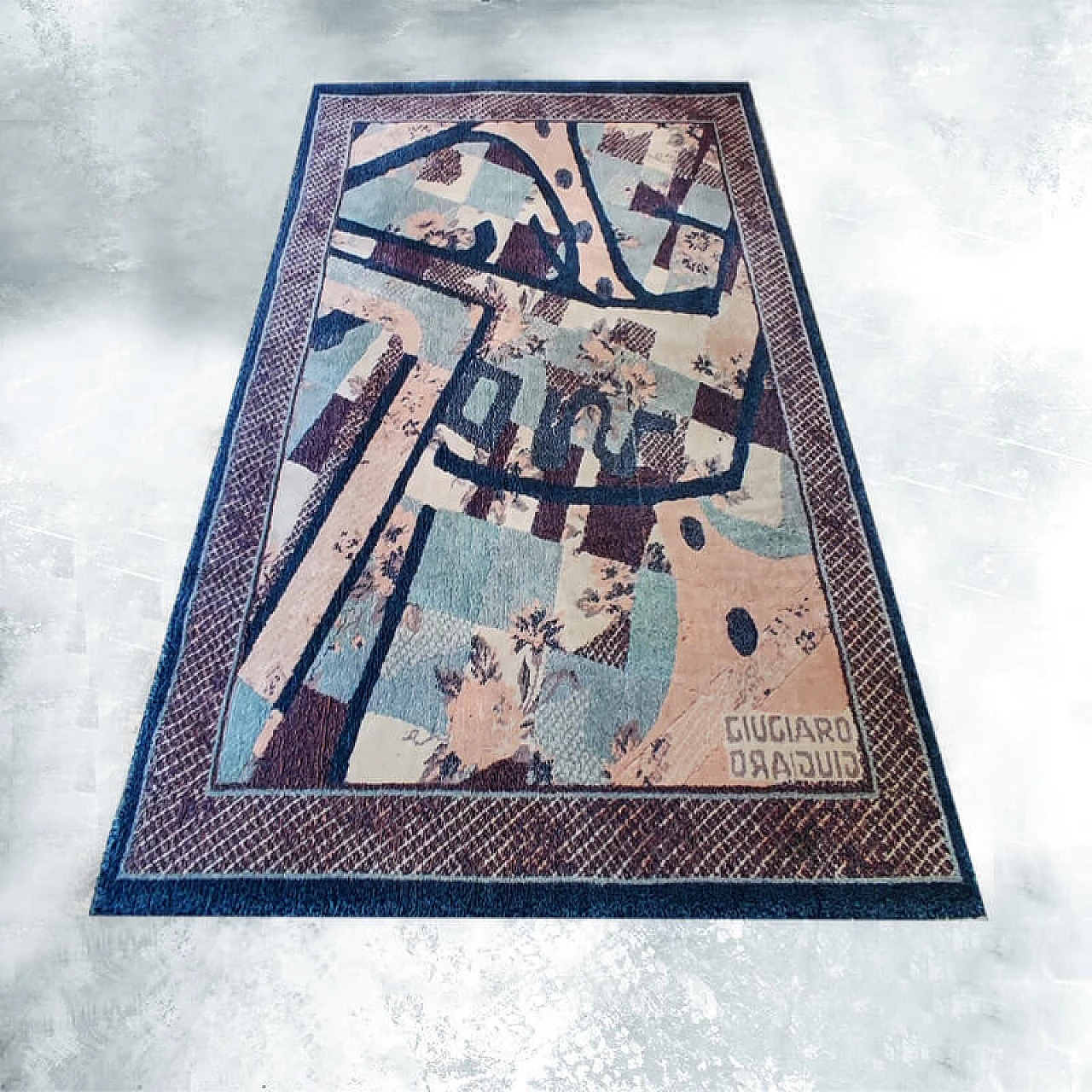 Geometric carpet by Giorgetto Giugiaro for Paracchi, 1990s 2