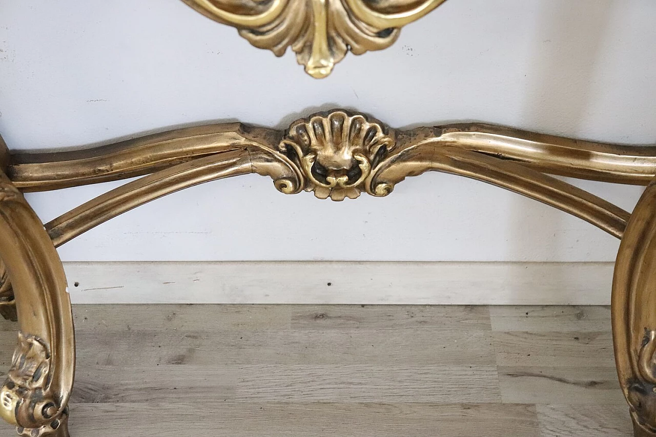 Baroque-style console table in carved and gilded wood, 20th century 7
