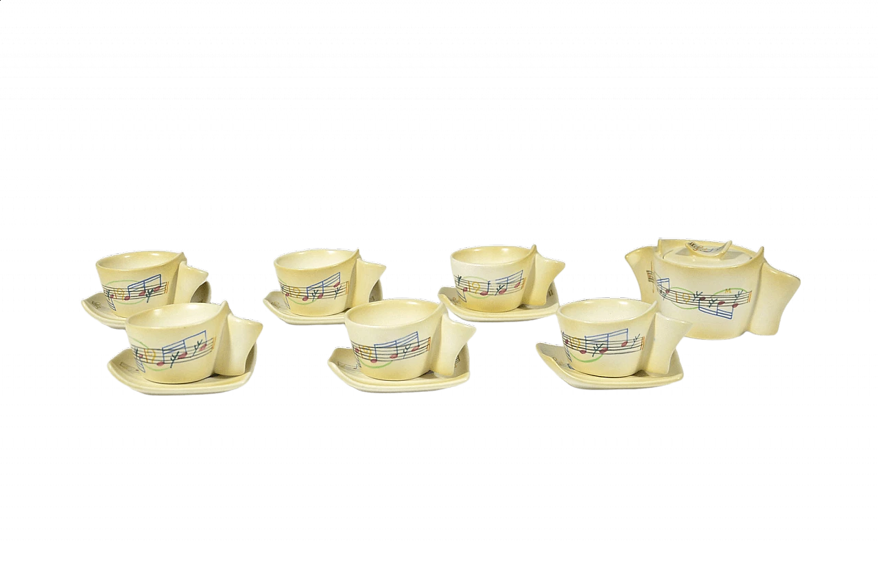 Servizio da caffè Musica di Mario Sturani per Lenci Torino, anni '40 14