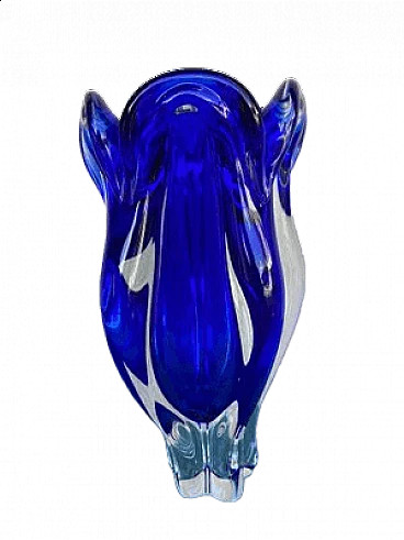 Vaso in vetro blu, anni '60
