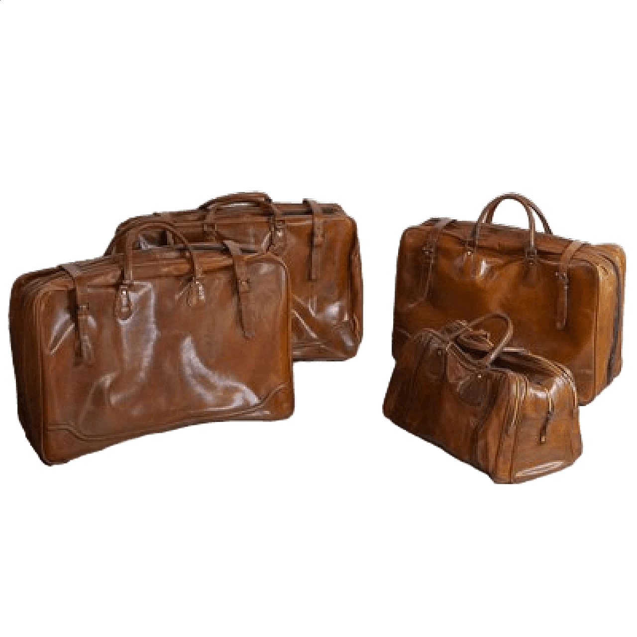 4 Leather travel bags, 1950s 13