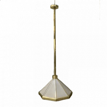 Brass and fabric pendant lamp, 1960s