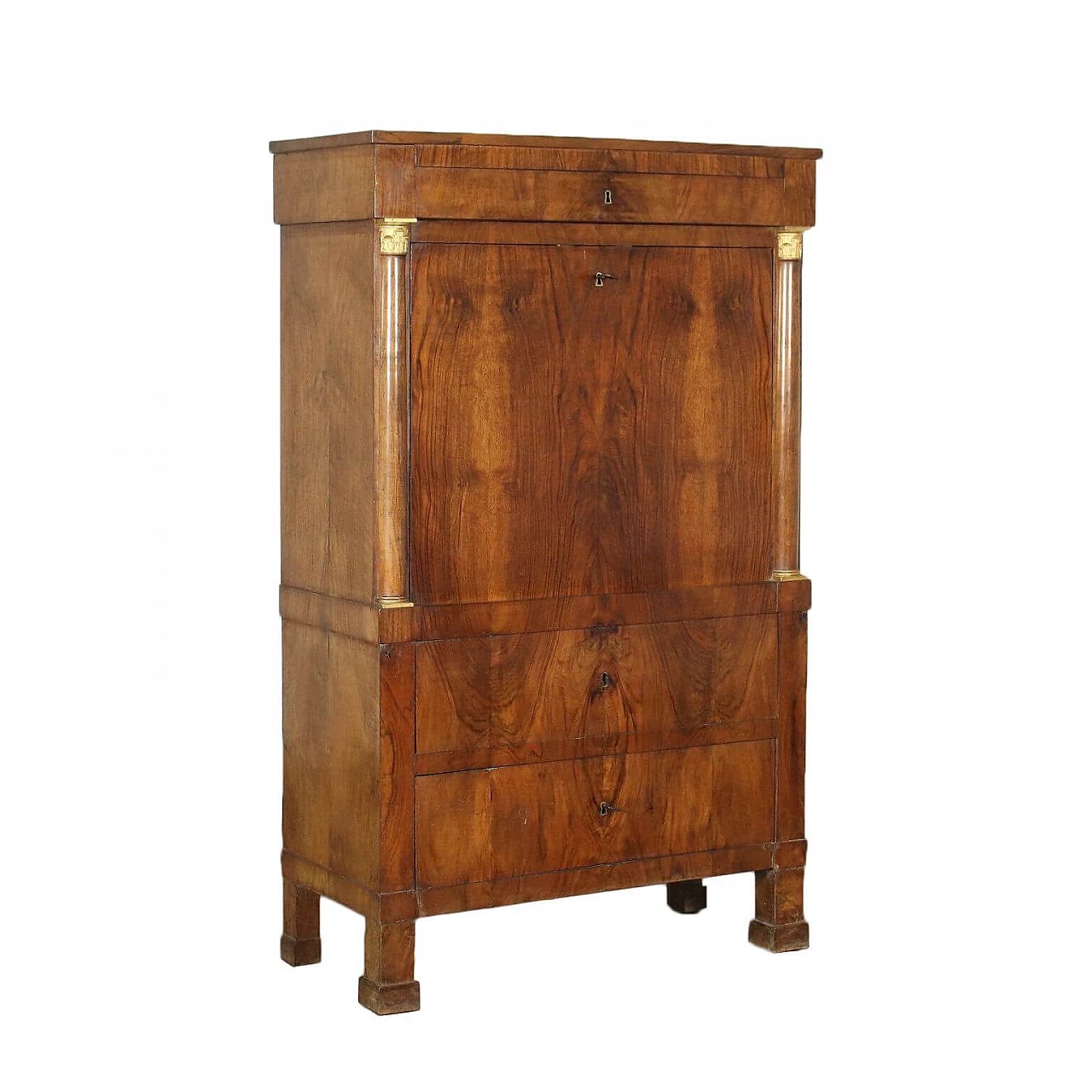 Empire style walnut secrétaire, 19th century 1