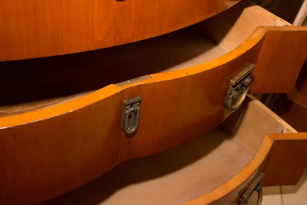 Art Nouveau cherrywood drawers with brass elements, early 20th century 11