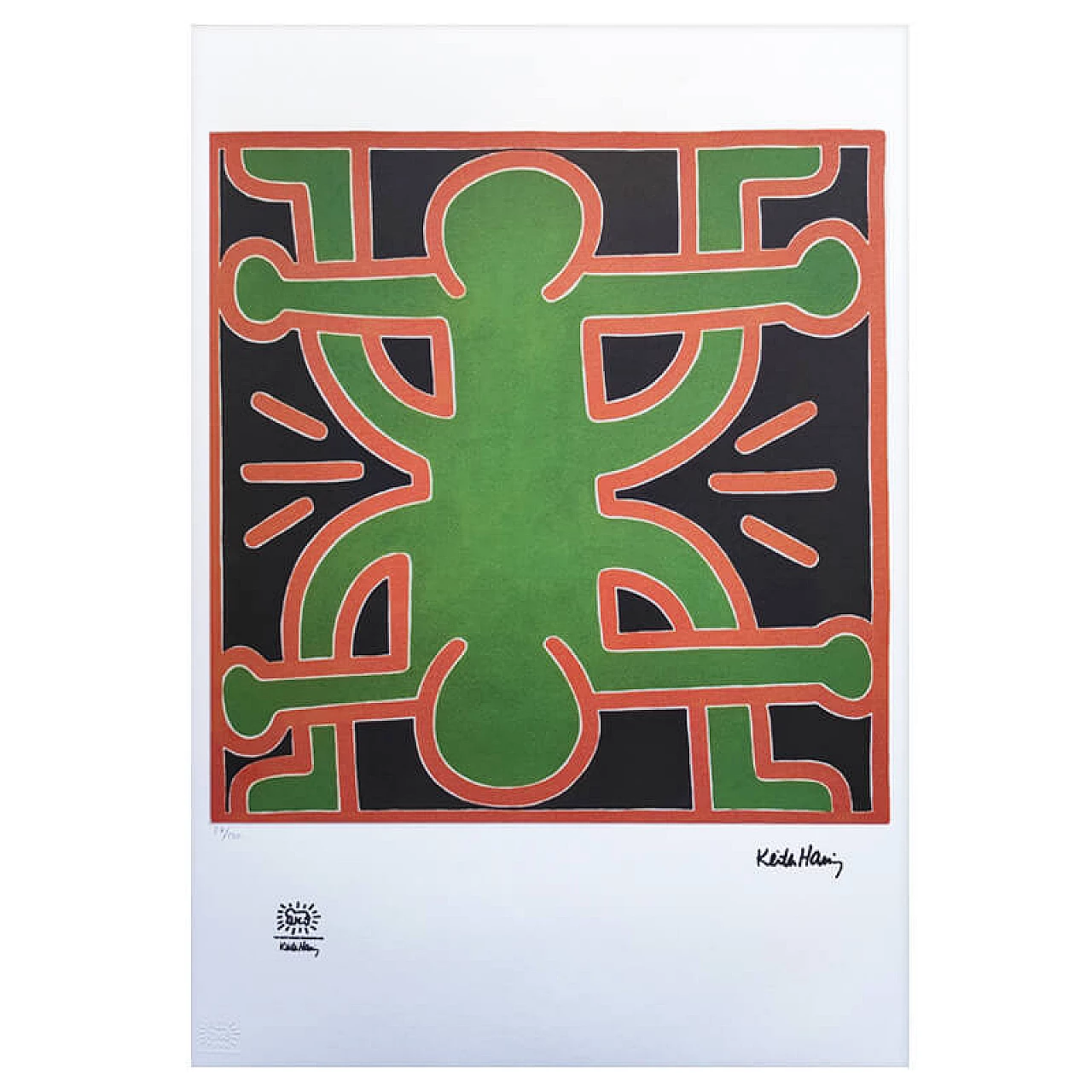 Originale litografia di Keith Haring in edizione limitata, 1990 1