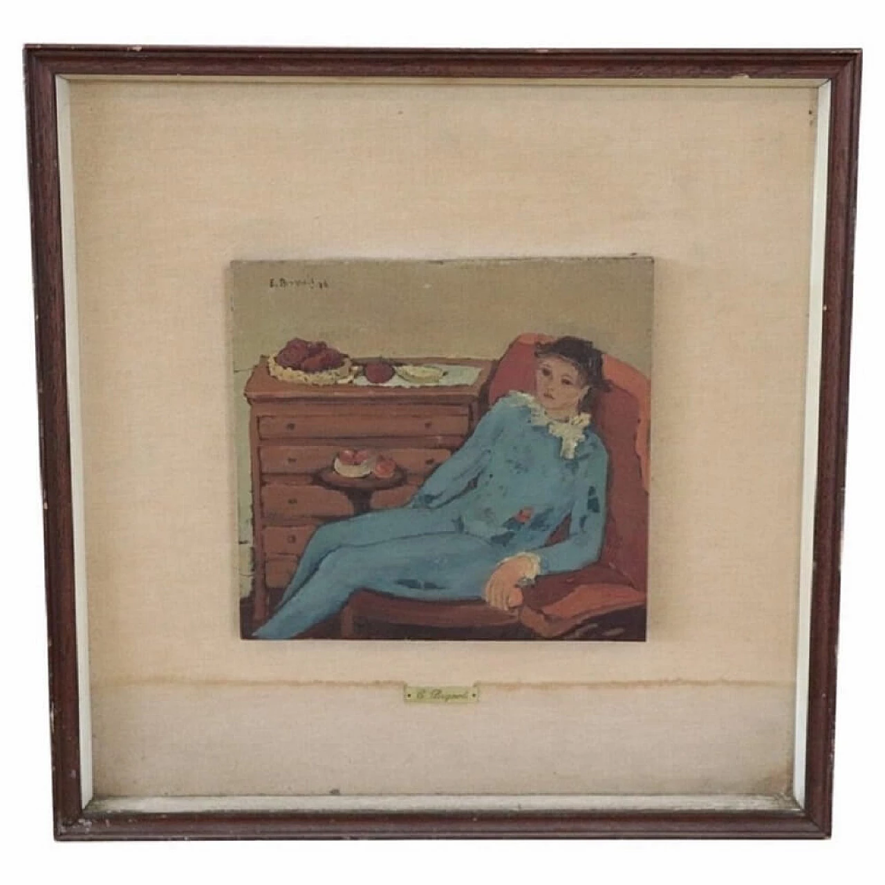 Elda Brignoli, ritratto di donna seduta, olio su tavola, 1976 1