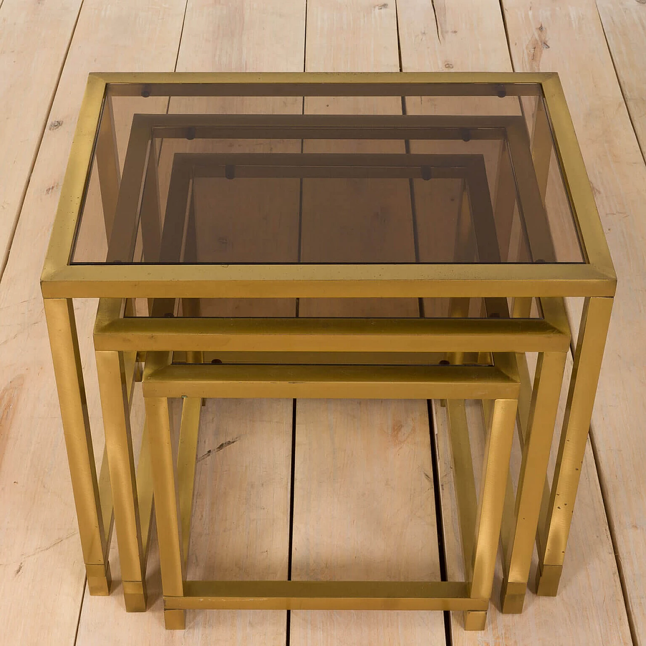 3 Brass and glass side tables in the style of Romeo Rega, 1970s 19