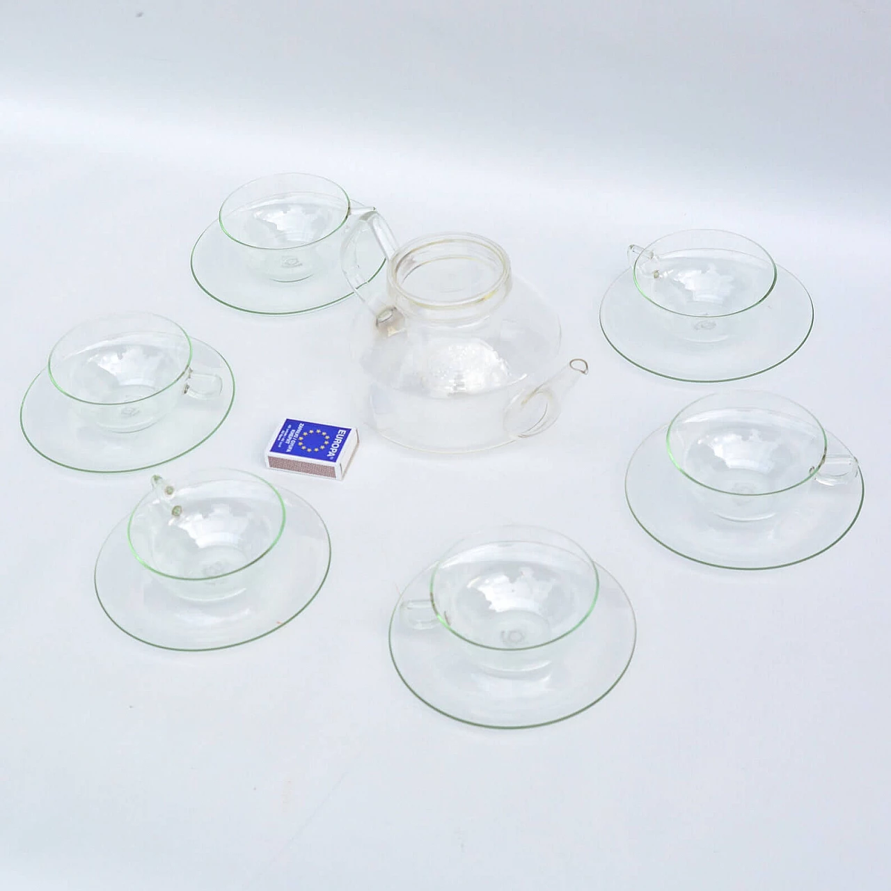 Servizio da tè in vetro Jena di Ilse Decho, anni '70 2