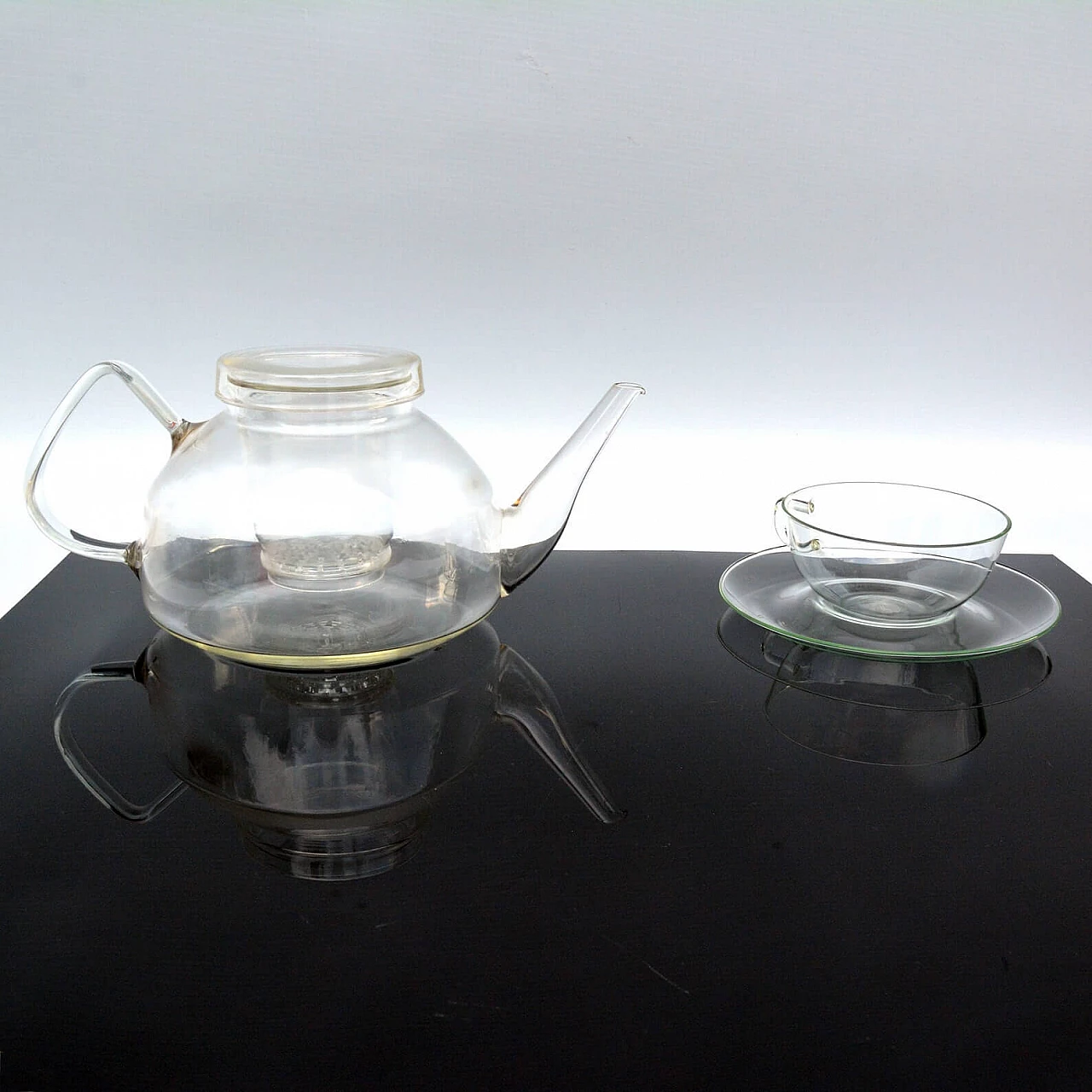 Servizio da tè in vetro Jena di Ilse Decho, anni '70 7