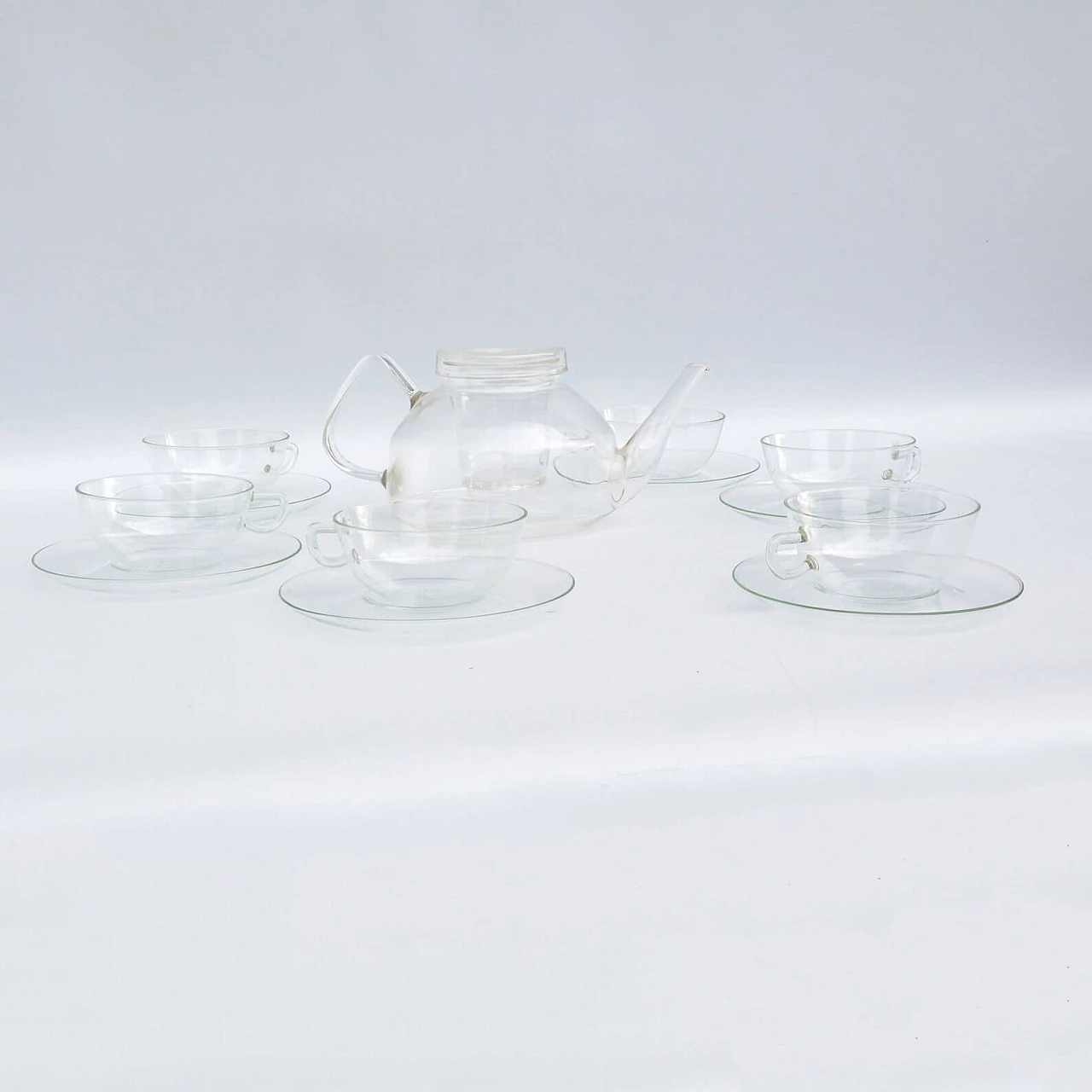 Servizio da tè in vetro Jena di Ilse Decho, anni '70 10