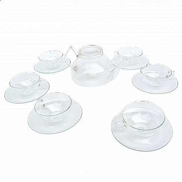 Servizio da tè in vetro Jena di Ilse Decho, anni '70