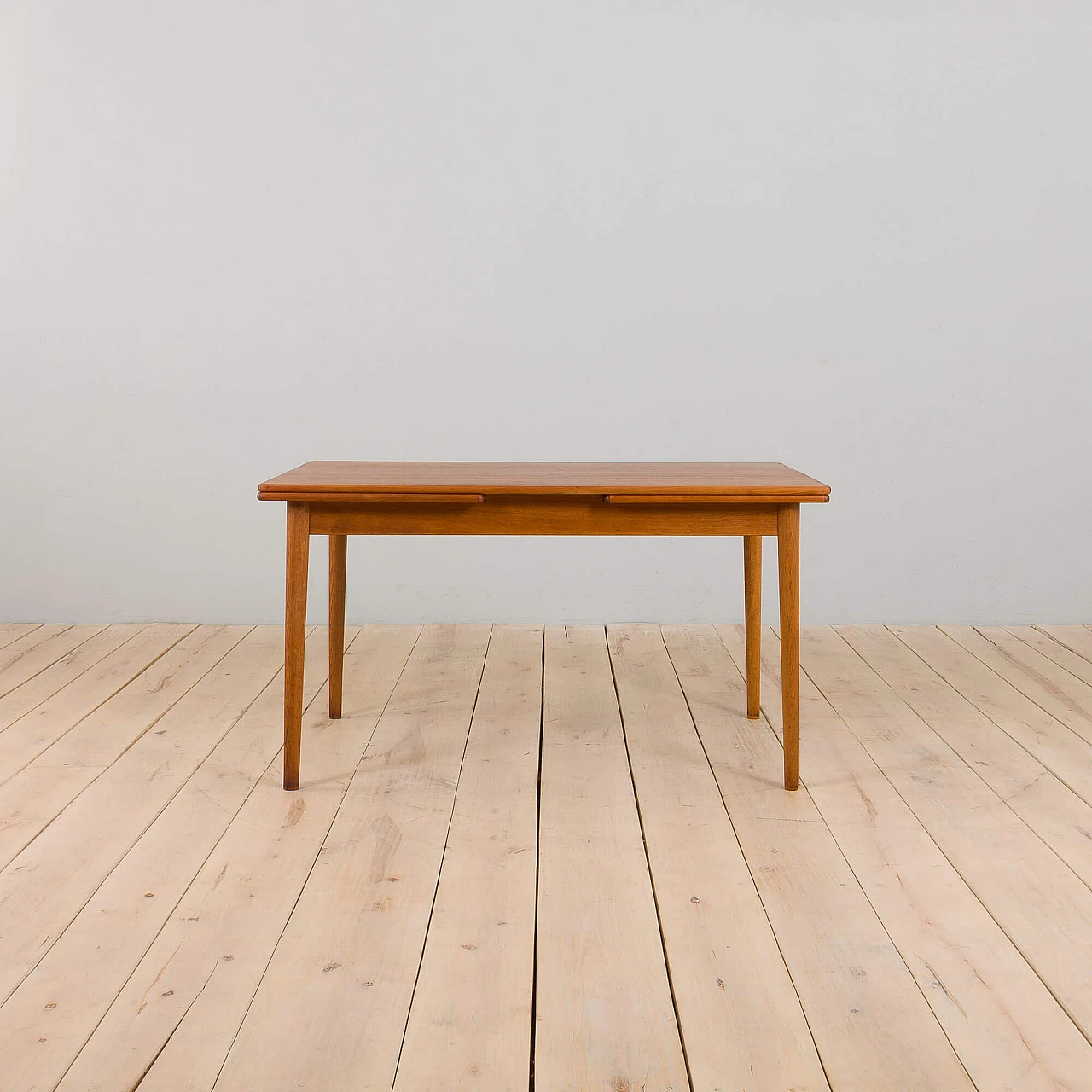 Danish rectangular extendable teak dining table, 1960s 1