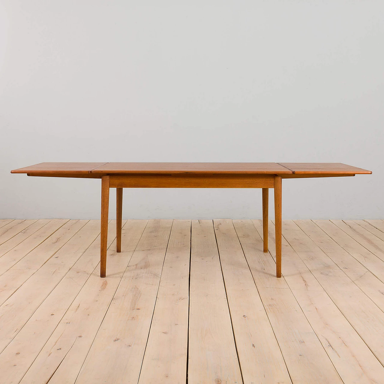 Danish rectangular extendable teak dining table, 1960s 2
