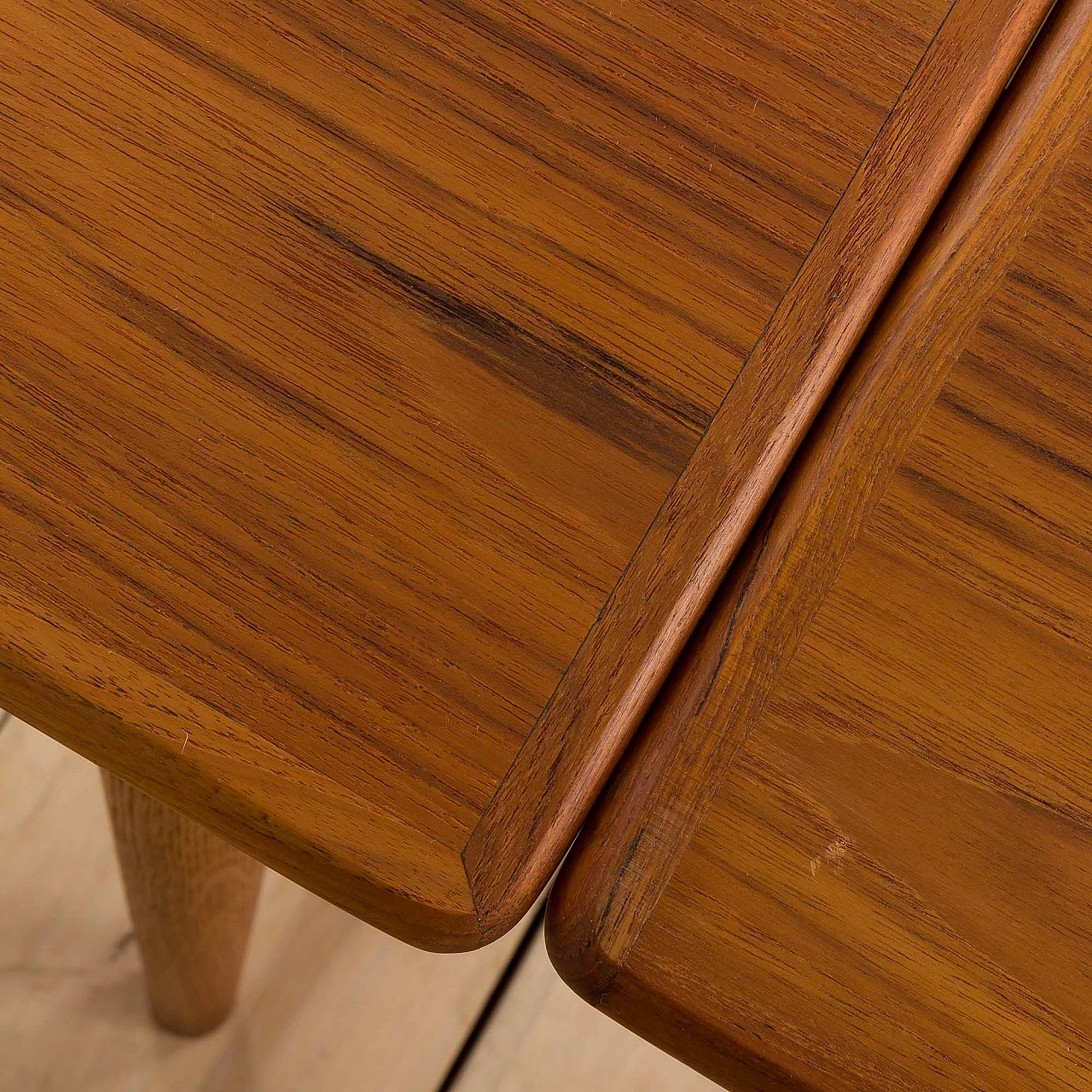 Tavolo da pranzo danese rettangolare in teak allungabile, anni '60 4