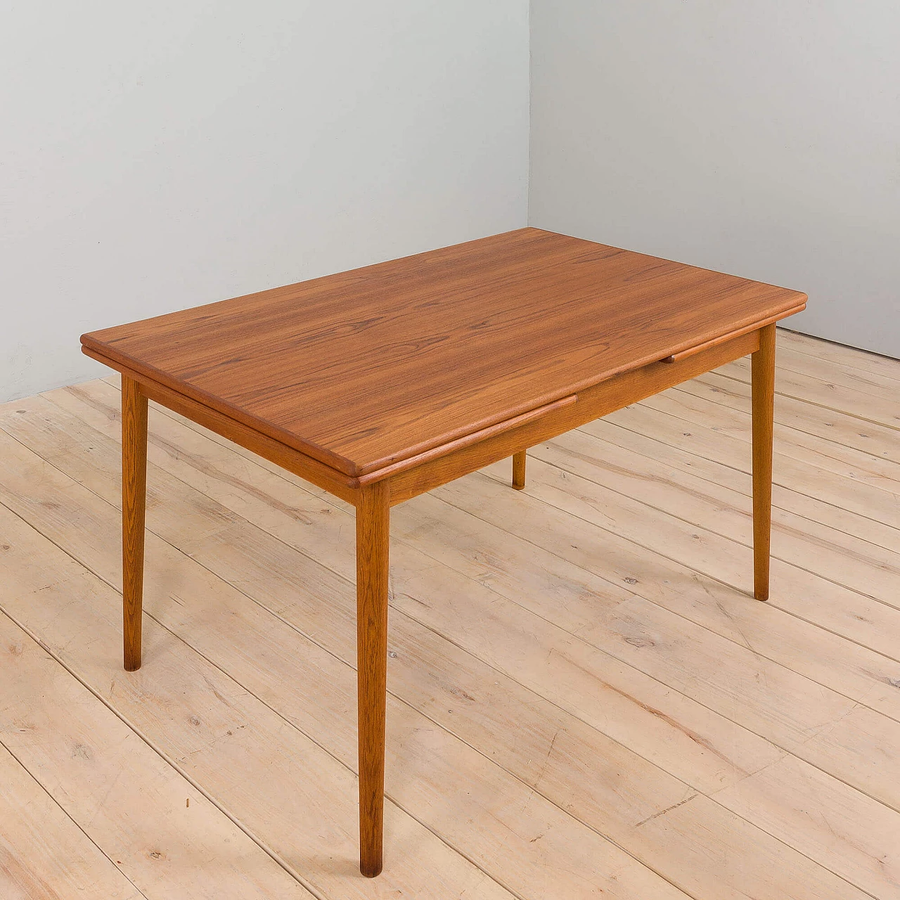 Danish rectangular extendable teak dining table, 1960s 10