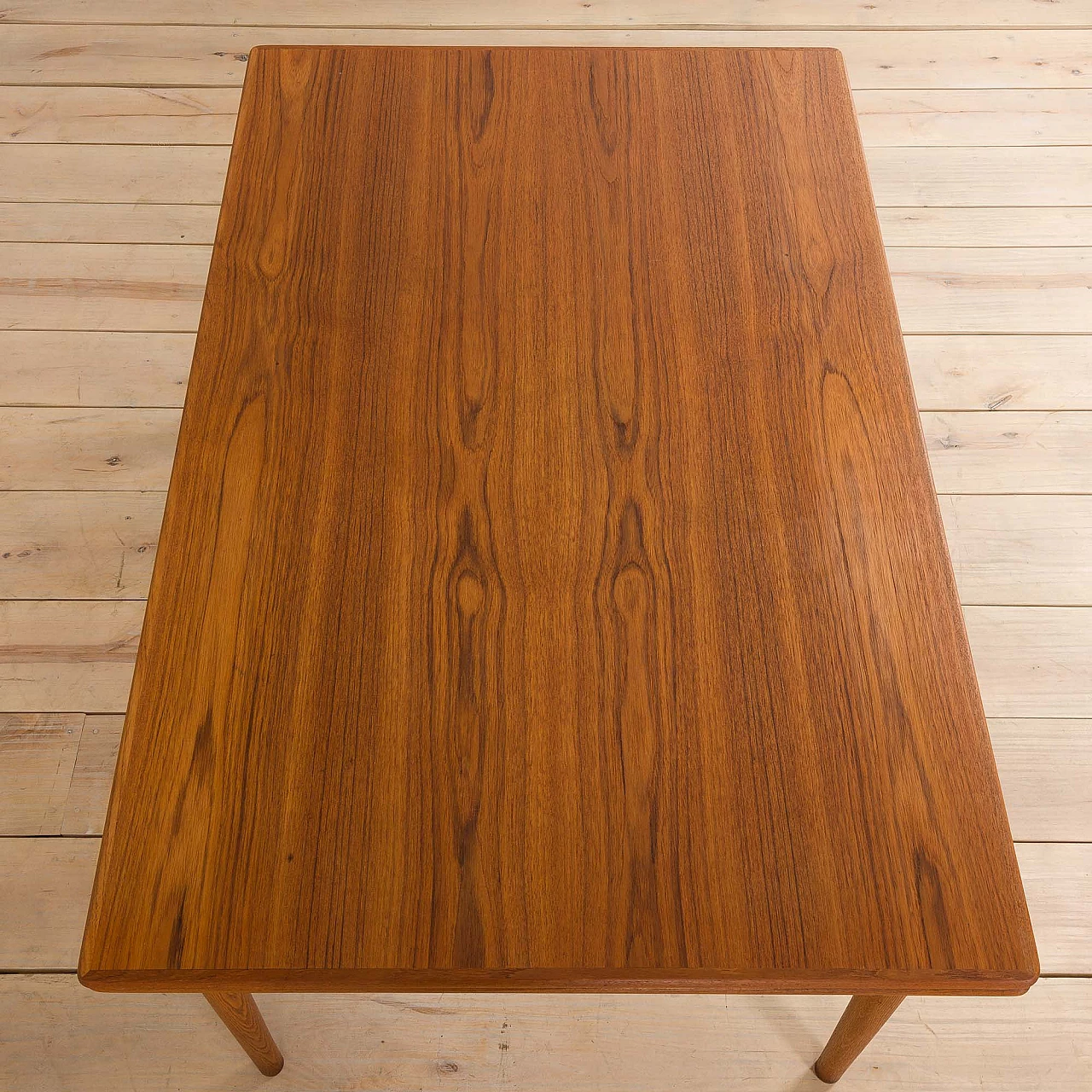 Danish rectangular extendable teak dining table, 1960s 12