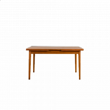 Tavolo da pranzo danese rettangolare in teak allungabile, anni '60