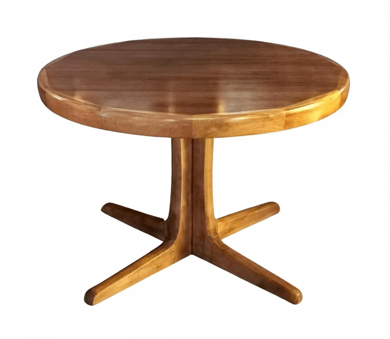 French extending dining table by Bauman Walter in steam bent wood, 1960s 1