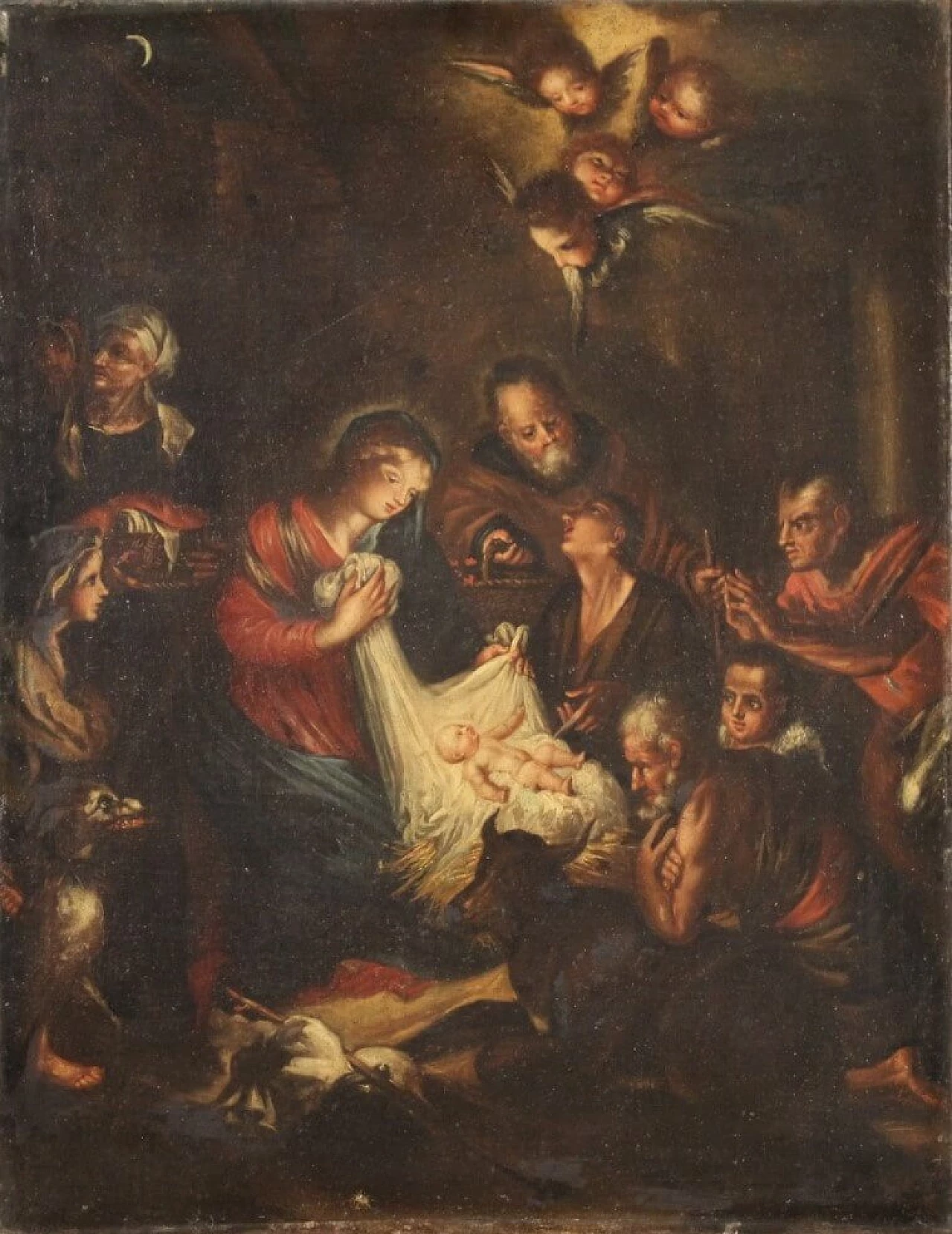 Oil on canvas Adoration of the Shepherds, 17th century 13