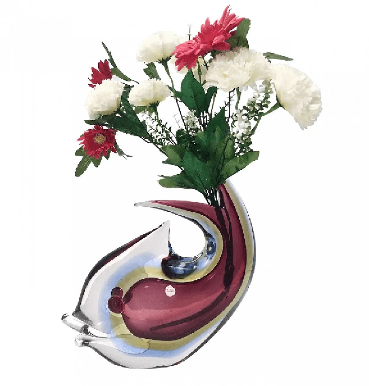 Purple submerged Murano glass vase attributable to Poli for Seguso, 1950s 1