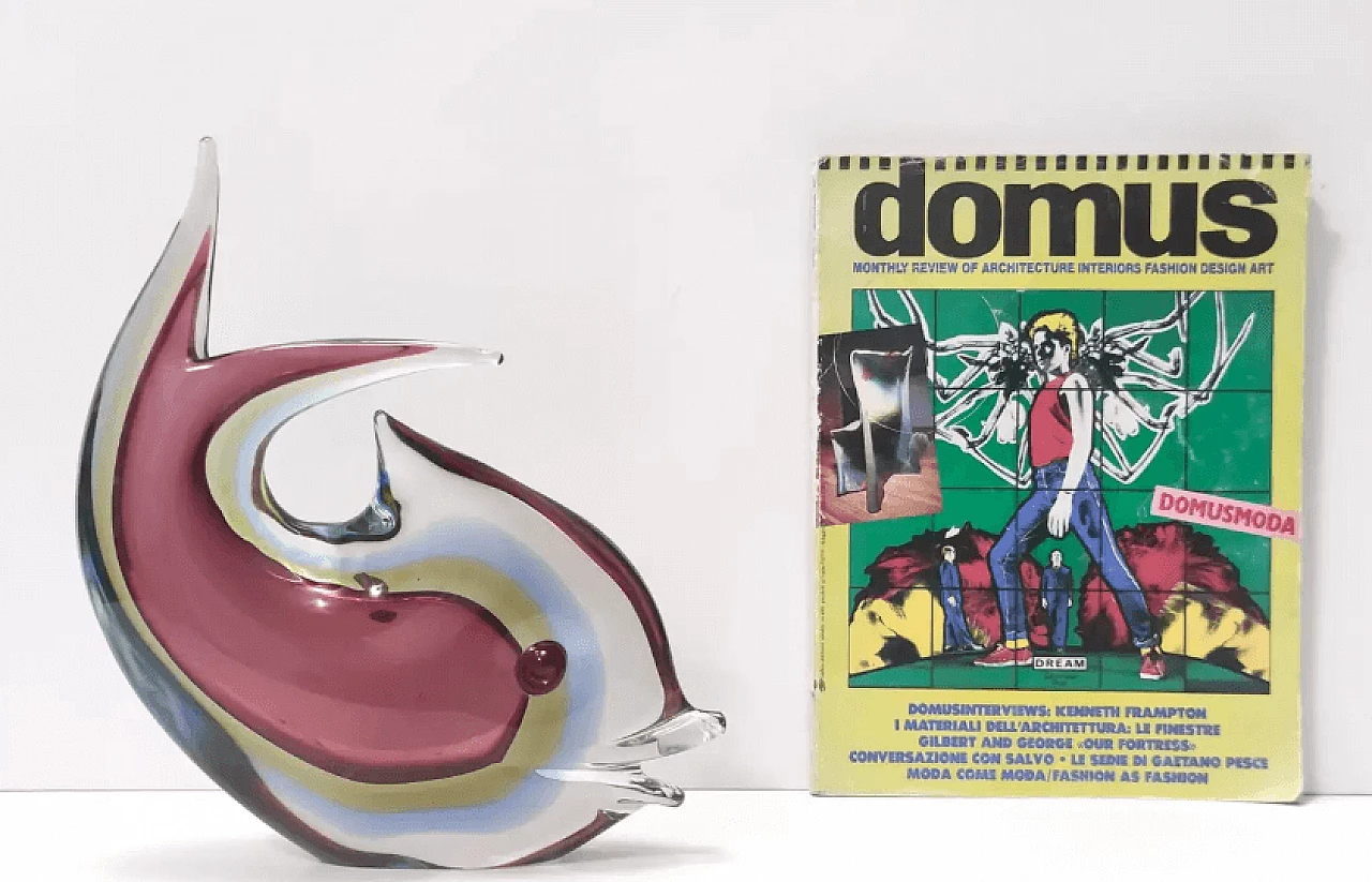 Purple submerged Murano glass vase attributable to Poli for Seguso, 1950s 2