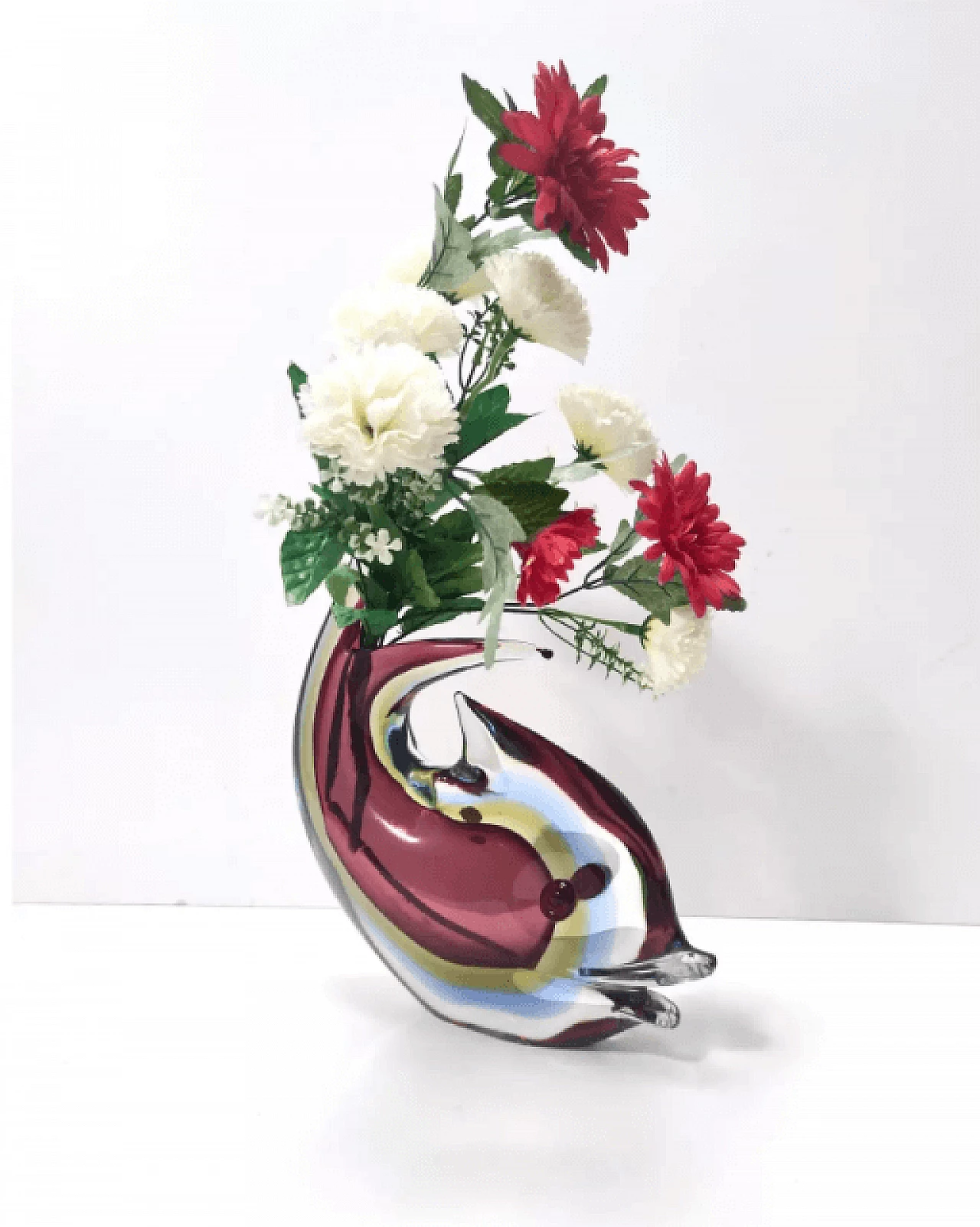 Purple submerged Murano glass vase attributable to Poli for Seguso, 1950s 3