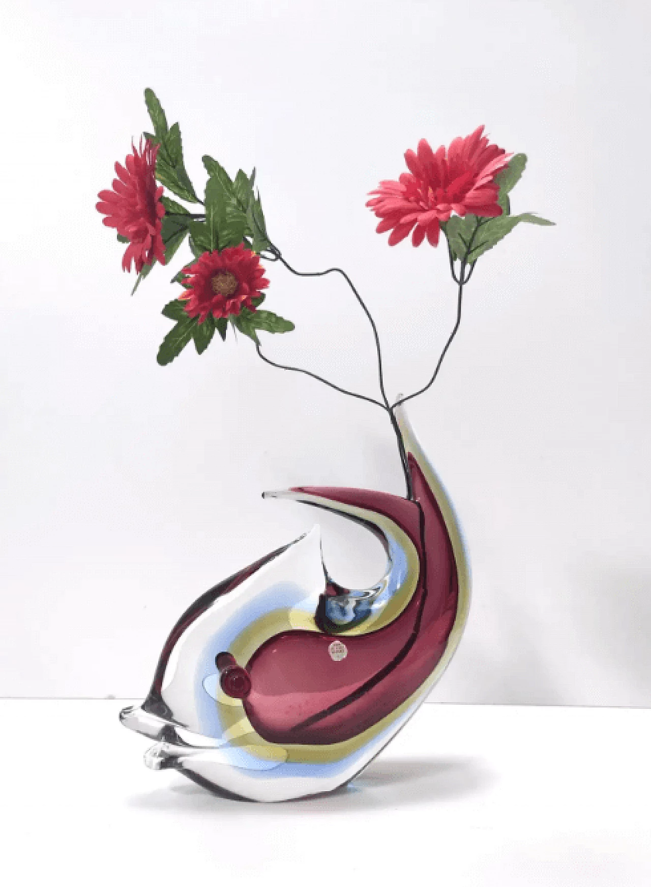 Purple submerged Murano glass vase attributable to Poli for Seguso, 1950s 4