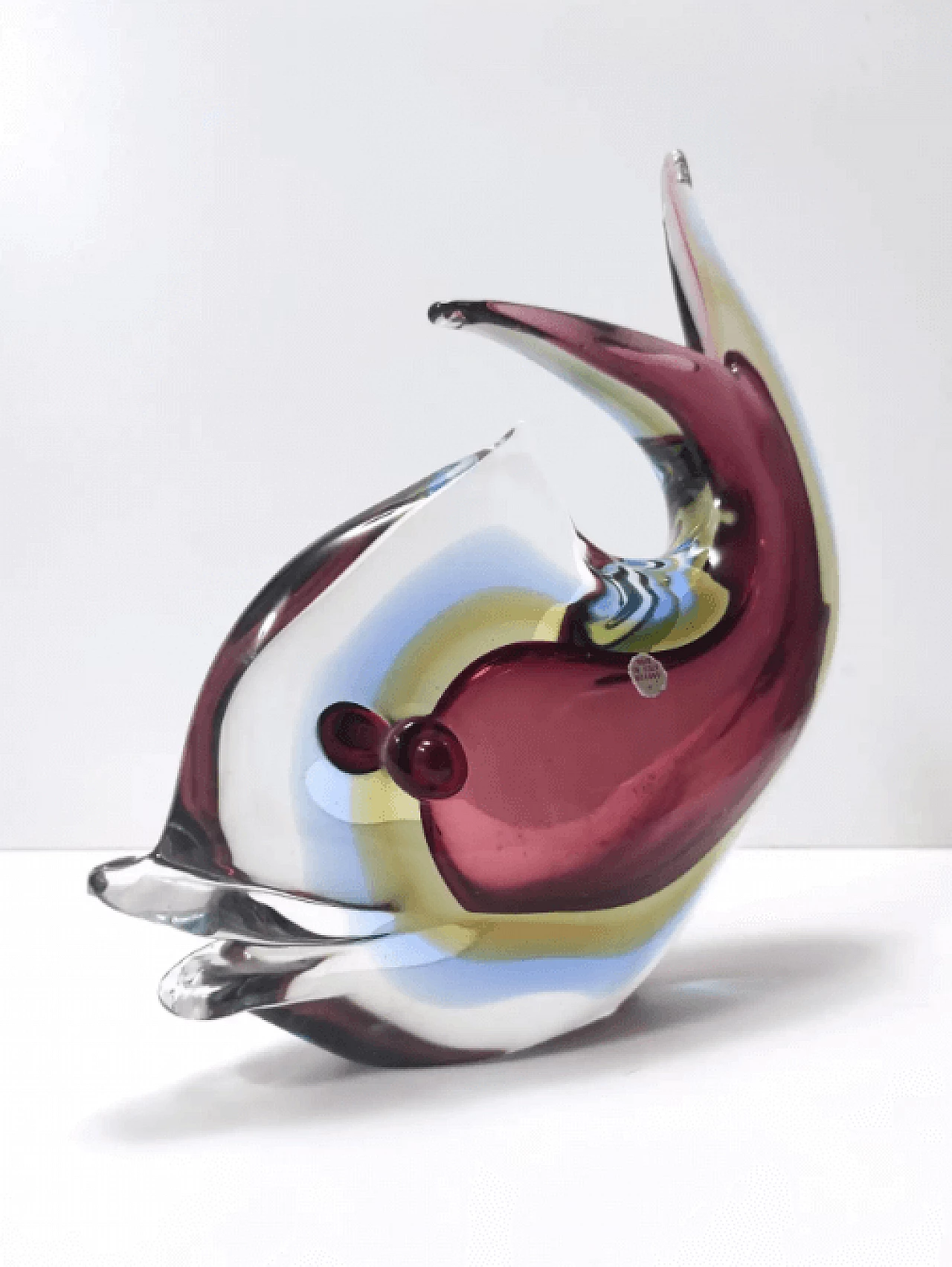 Purple submerged Murano glass vase attributable to Poli for Seguso, 1950s 6