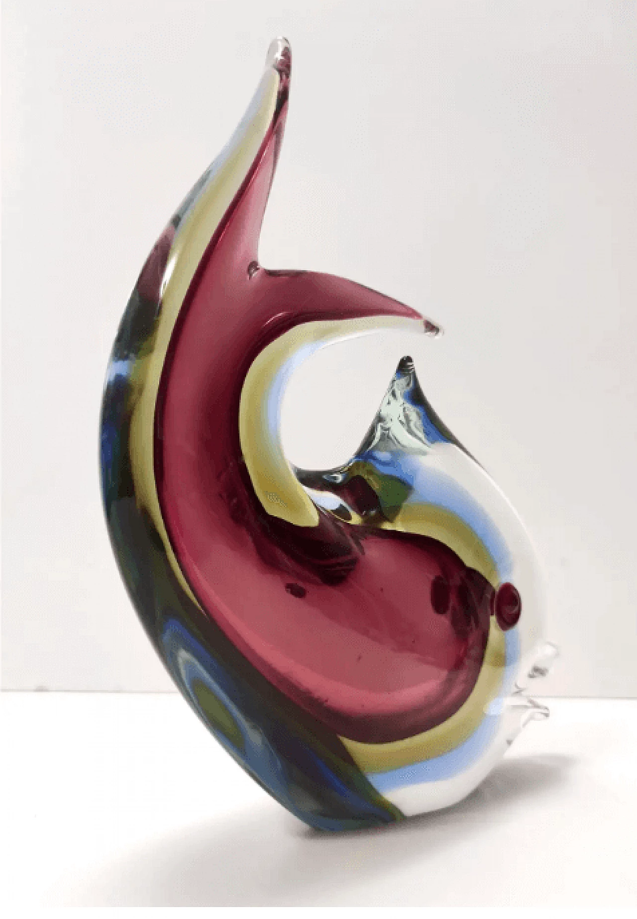 Purple submerged Murano glass vase attributable to Poli for Seguso, 1950s 10