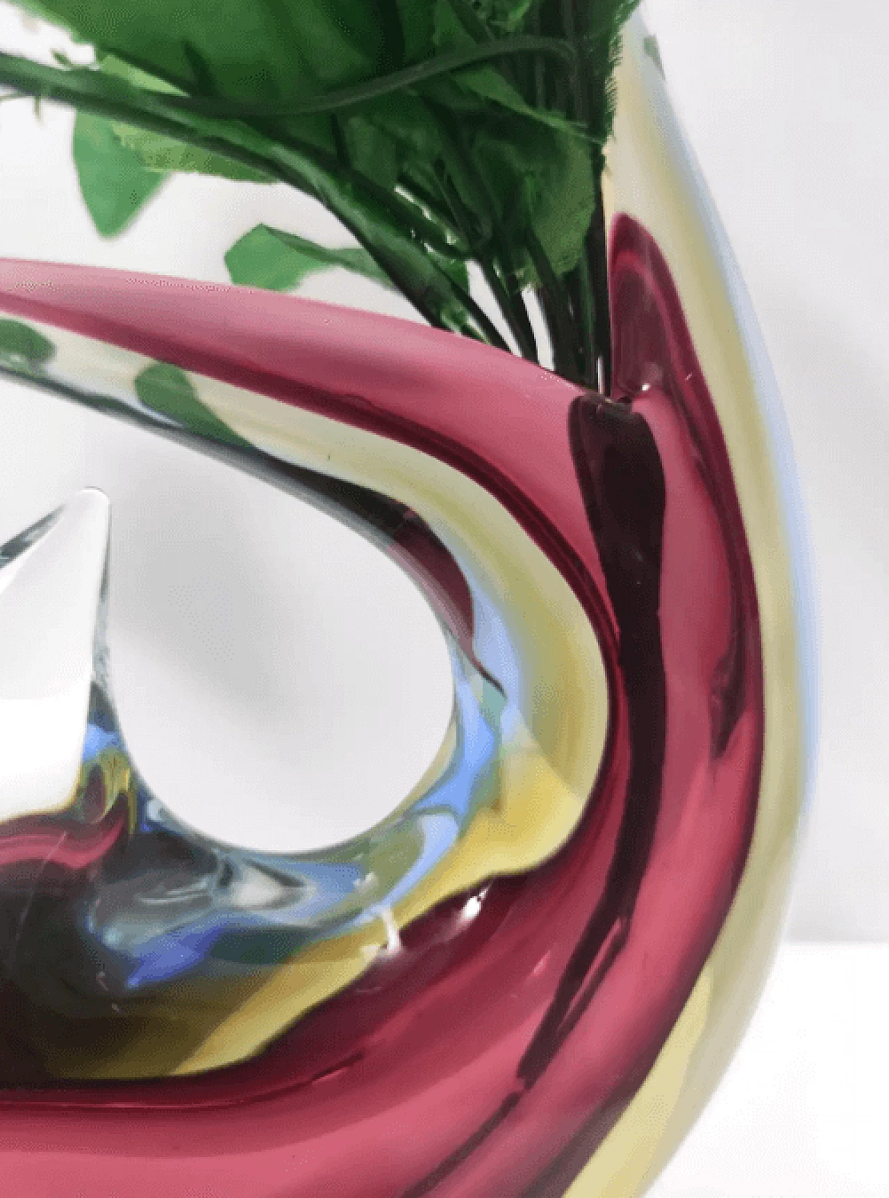 Purple submerged Murano glass vase attributable to Poli for Seguso, 1950s 11