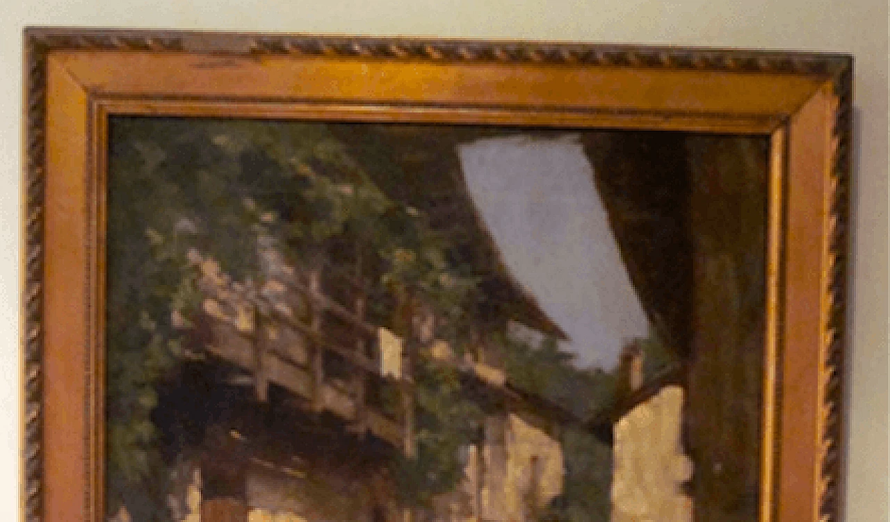 Giovanni Regorda, paesaggio Lombardo, dipinto a olio, anni '40 2