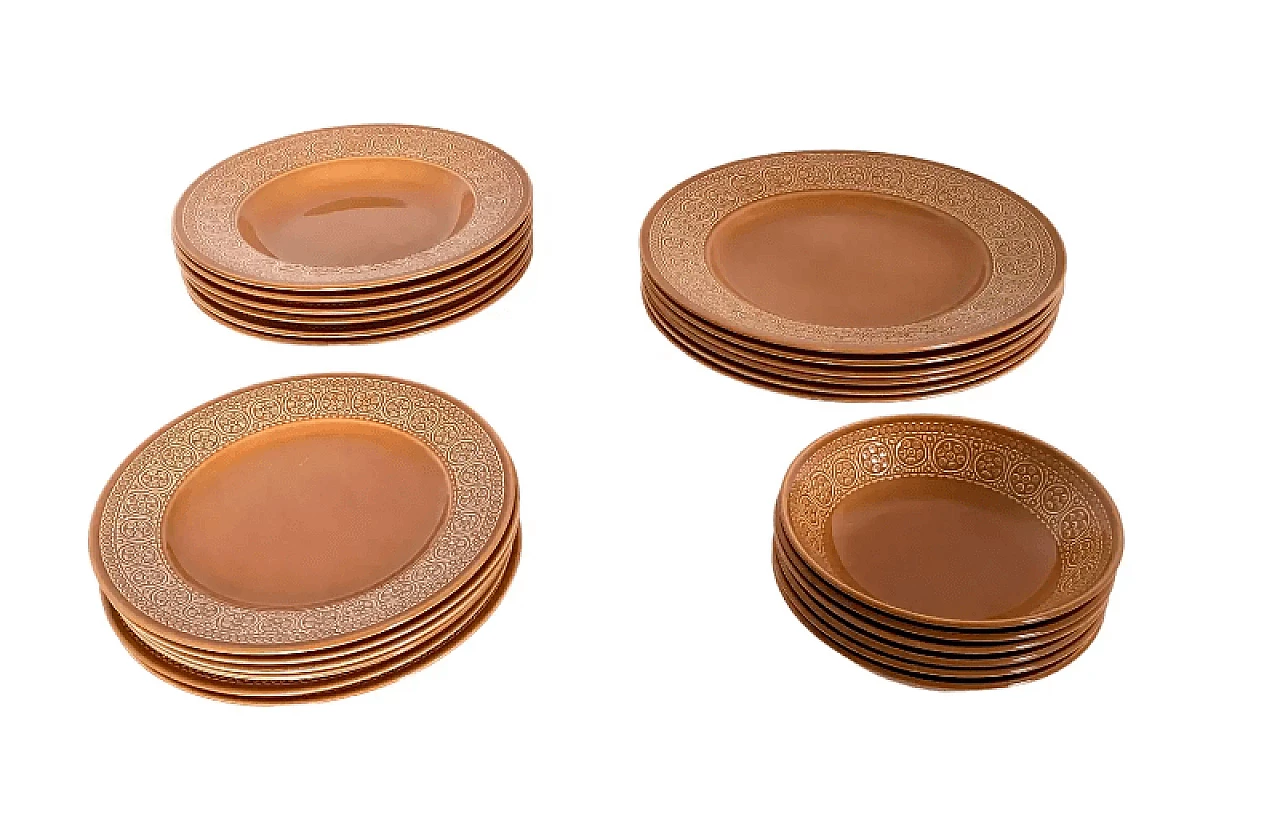 24 Margherita terracotta plates by Antonia Campi for Laveno, 1960s 1