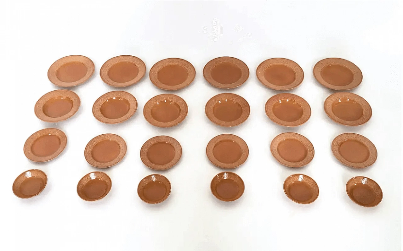 24 Margherita terracotta plates by Antonia Campi for Laveno, 1960s 3