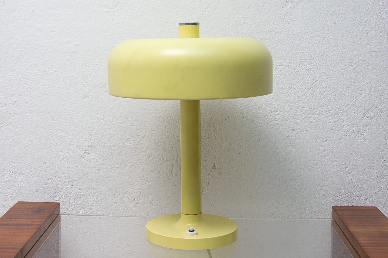 Lampada da scrivania gialla a fungo, anni '60 2