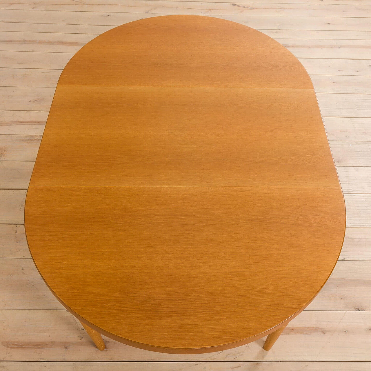 Extendable round oak dining table, 1960s 3