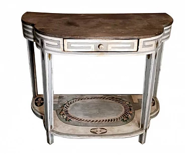 Consolle bianca in legno laccato stile Luigi XV, fine '700
