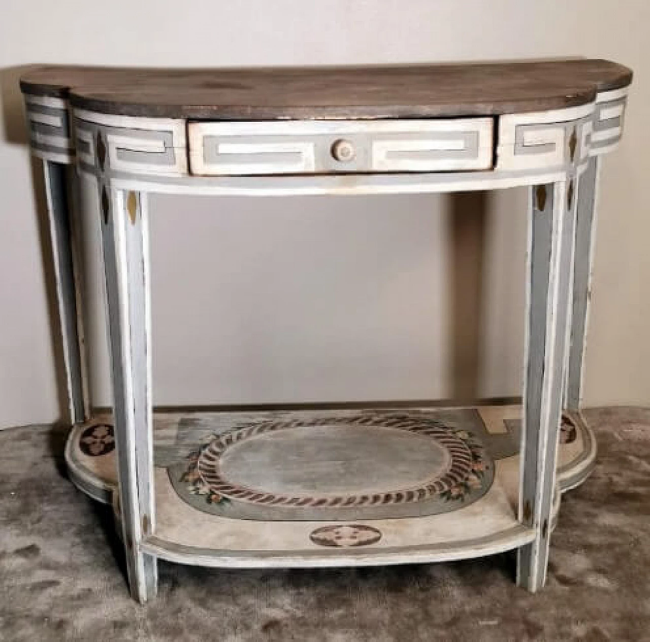 White lacquered wood console in Louis XV style, late 18th century 4