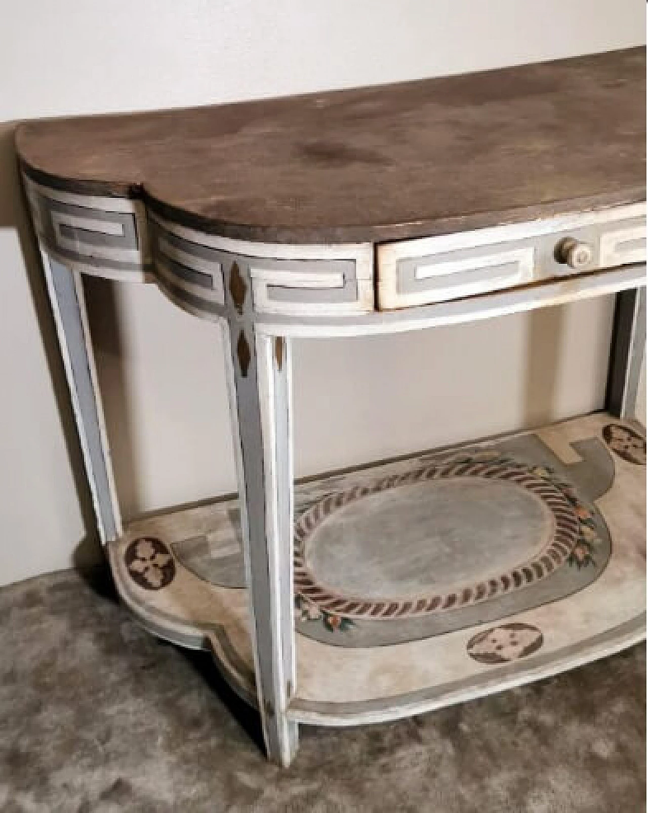 White lacquered wood console in Louis XV style, late 18th century 6