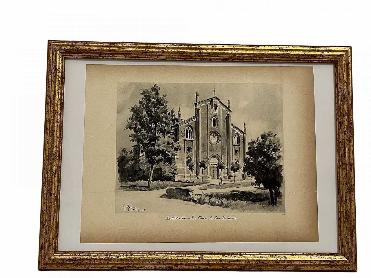 Stampa di Giannino Grossi, Basilica di San Bassiano a Lodi Vecchio, 1933 6